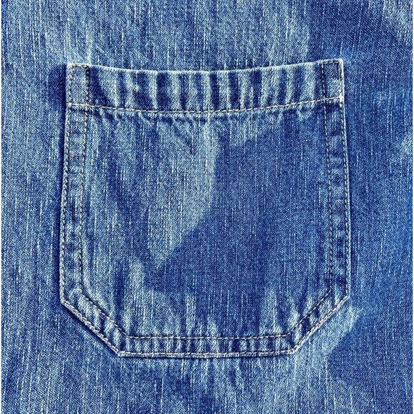 VTG Lee Denim Long Sleeve Shirt Jacket XL Regular‎ 44 Snaps USA Made - Picture 3 of 7